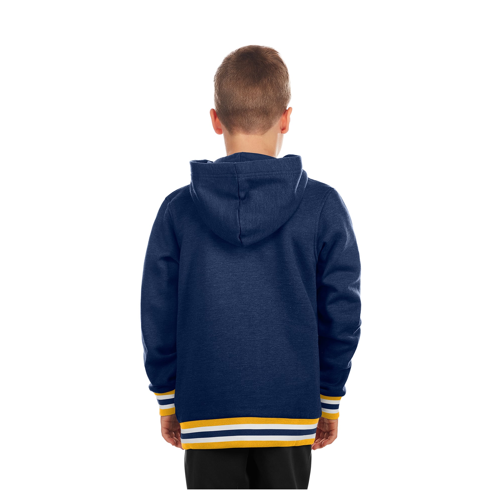 Youth New Era Navy Nashville Predators Knit Trim Pullover Hoodie