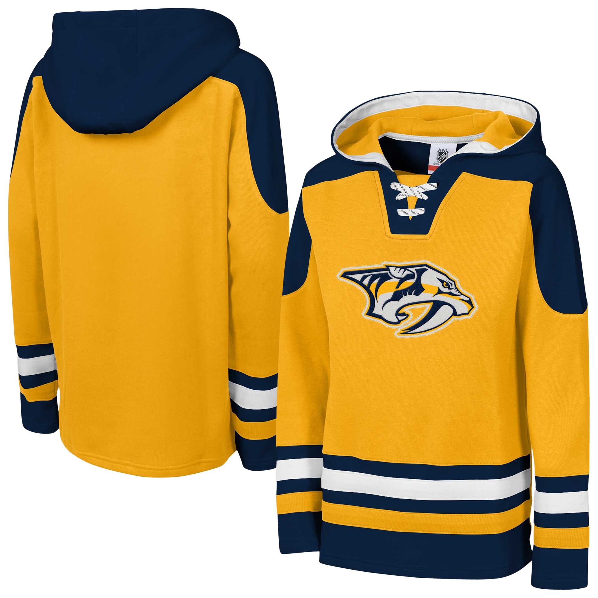 Sweat à capuche raglan col en V Youth Outerstuff Gold Nashville Predators Ageless Must Have Home