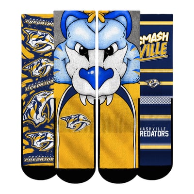  Nashville Predators Rock Em Youth Fan Favorites Three-Pack Crew Socks Set - Yellow