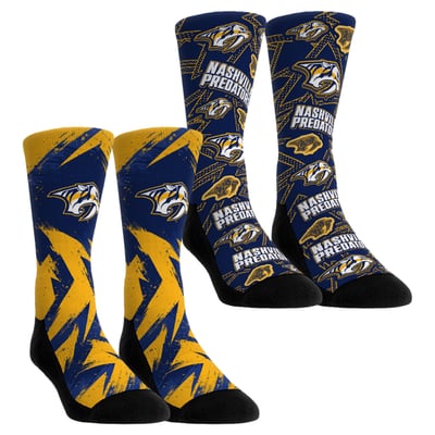  Nashville Predators Rock Em Youth Game Day Two-Pack Crew Socks - Yellow