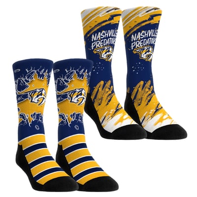  Nashville Predators Rock Em Youth Ice Breaker Two-Pack Crew Socks Set - Yellow