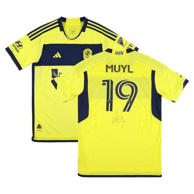 Alex Muyl Nashville SC Autographed Fanatics Authentic Match-Used #19 Yellow Jersey from the 2025 MLS Season - Size L