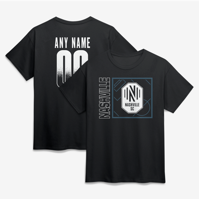 Nashville SC Big & Tall Home Field Pop Personalized Name & Number T-Shirt - Black