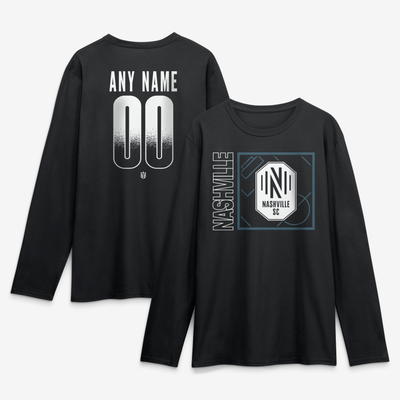 Nashville SC  Home Field Pop Personalized Name & Number Long Sleeve T-Shirt - Black