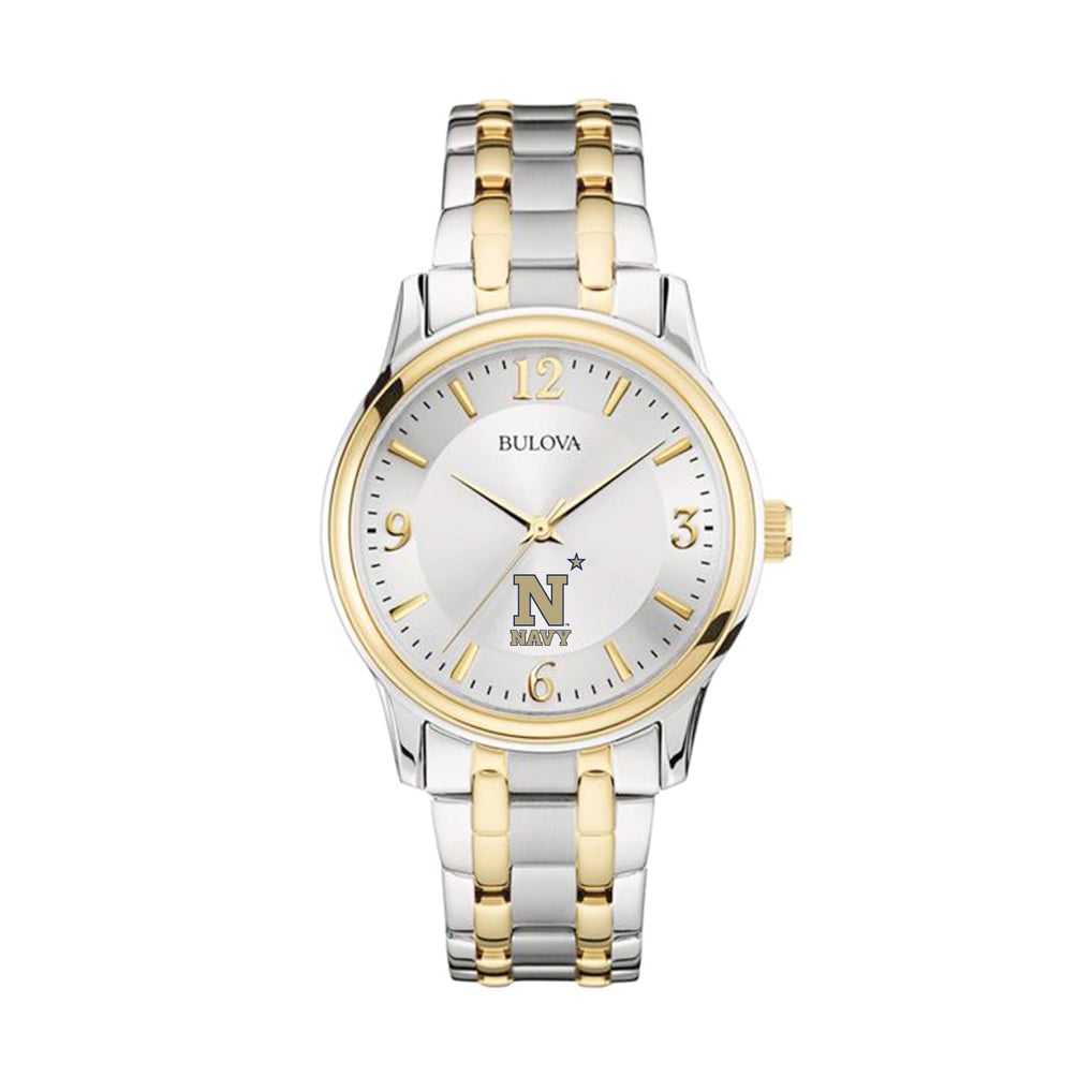 Bulova Silver/Gold Navy Midshipmen Classic Two-Tone Round Watch display picture 1