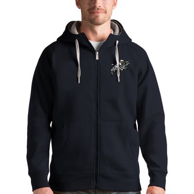 Navy Midshipmen Antigua Victory Full-Zip Hoodie - Charcoal