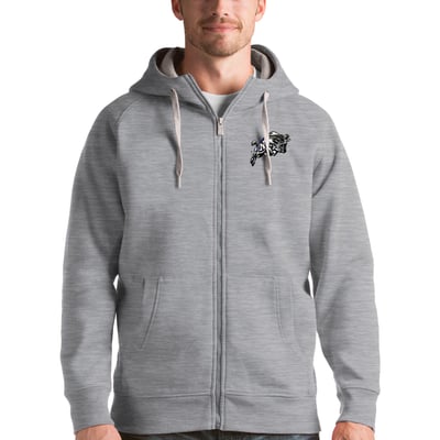 Navy Midshipmen Antigua Victory Full-Zip Hoodie - Gray