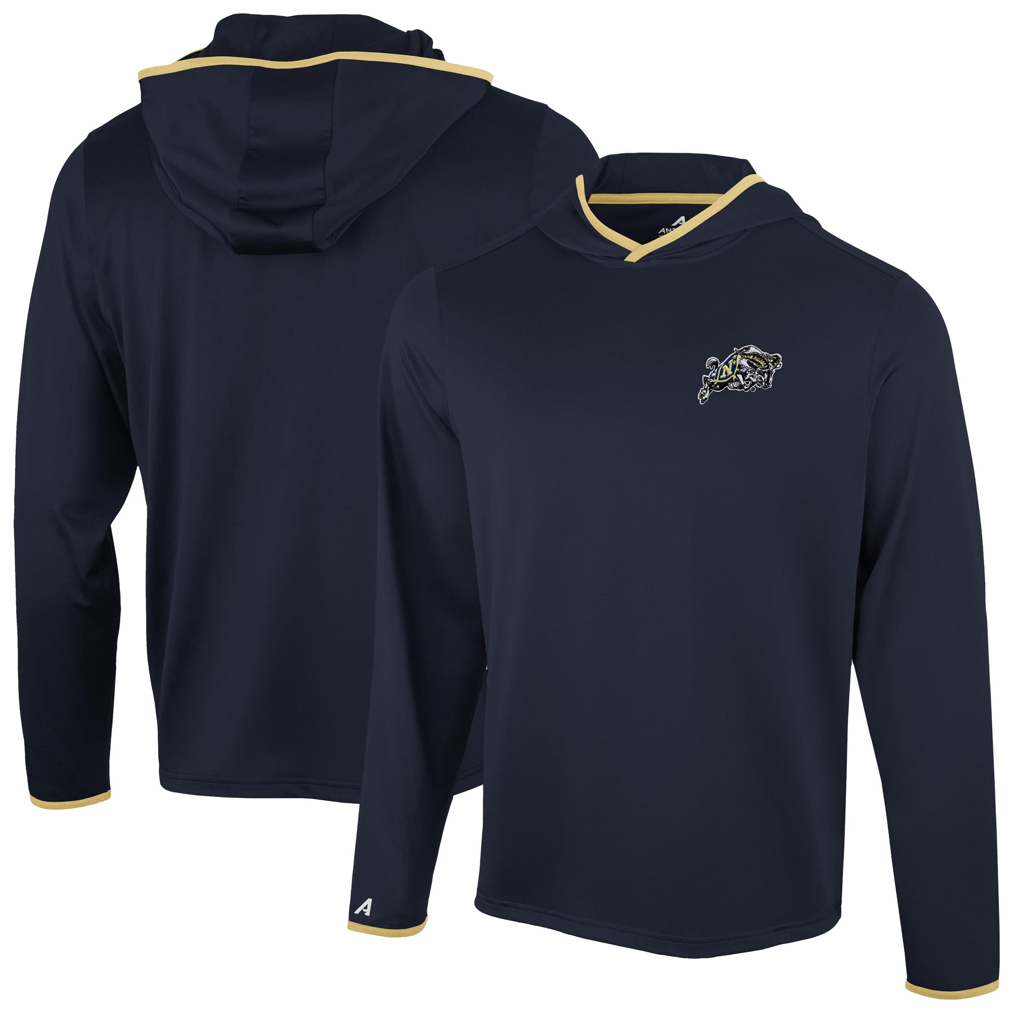 T-shirt à capuche manches longues pour homme Antigua Navy Midshipmen Brink Color Pop