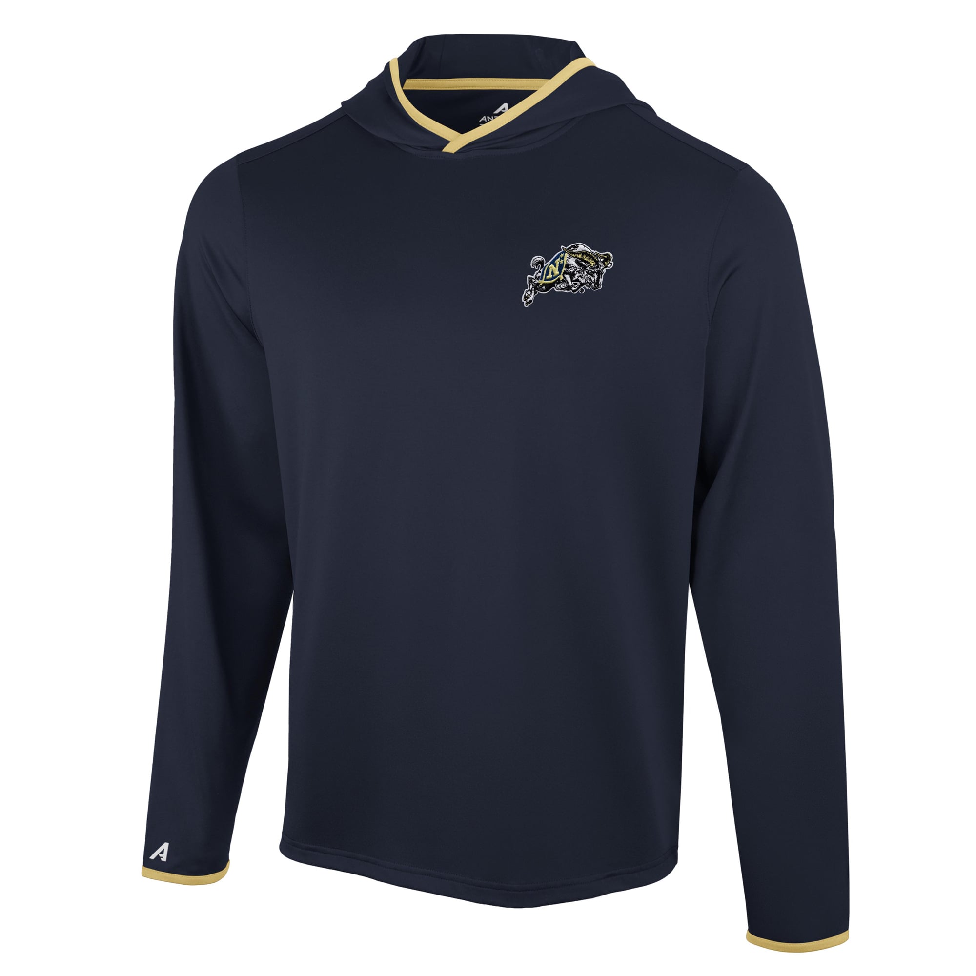 T-shirt à capuche manches longues pour homme Antigua Navy Midshipmen Brink Color Pop