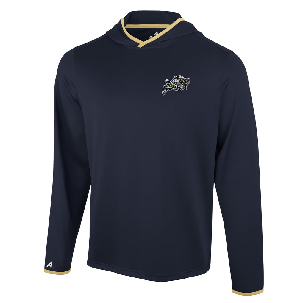 Color Codes For Days Men's Antigua Navy Navy Midshipmen Brink Color Pop Long Sleeve Hoodie T ...