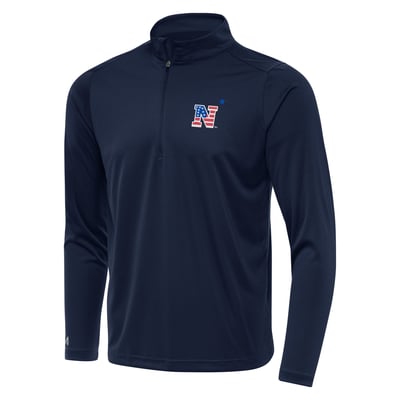 Navy Midshipmen Antigua Patriotic Logo Tribute Quarter-Zip Pullover - Navy
