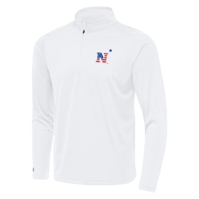 Navy Midshipmen Antigua Patriotic Logo Tribute Quarter-Zip Pullover - White

