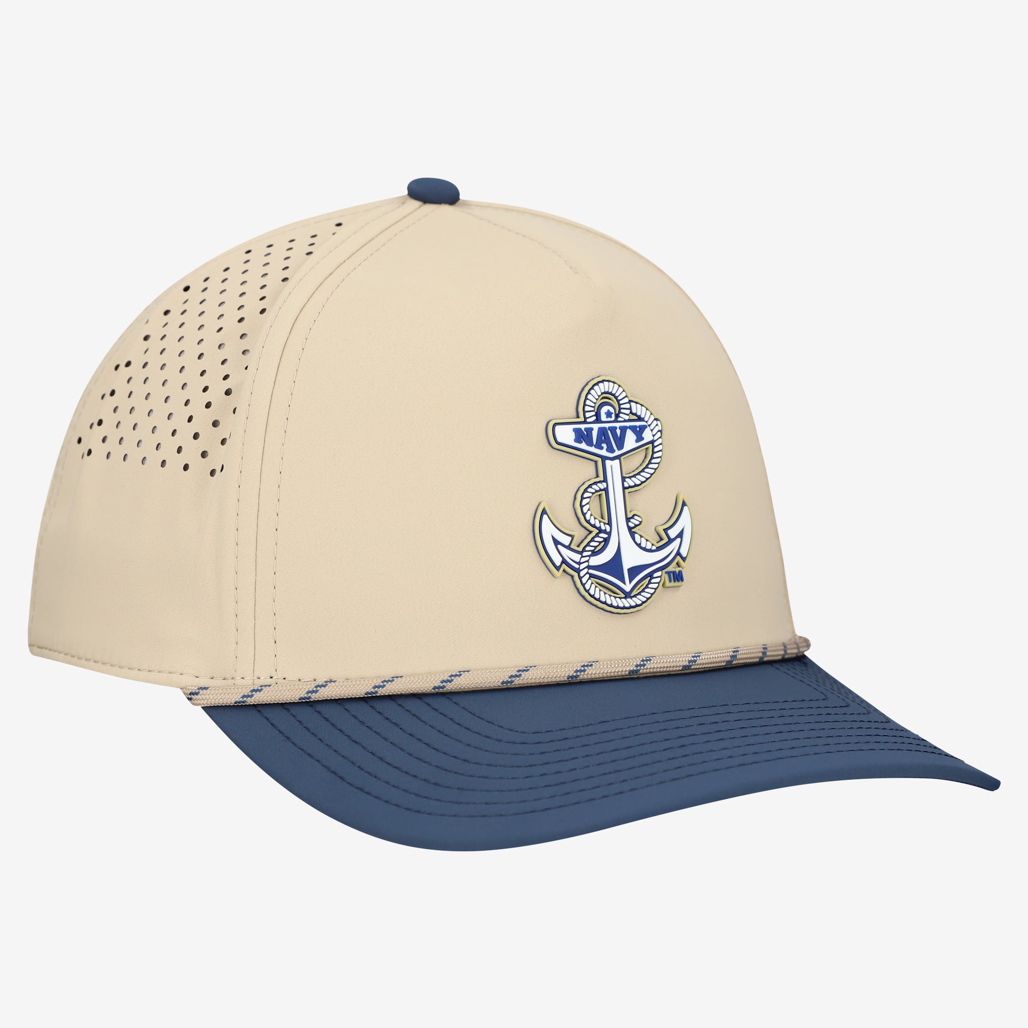 Men's Branded Bills  Khaki/Navy Navy Midshipmen Classic Adjustable Rope Hat