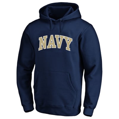  Navy Midshipmen Champion Arch Over Tackle Twill Hoodie - Navy