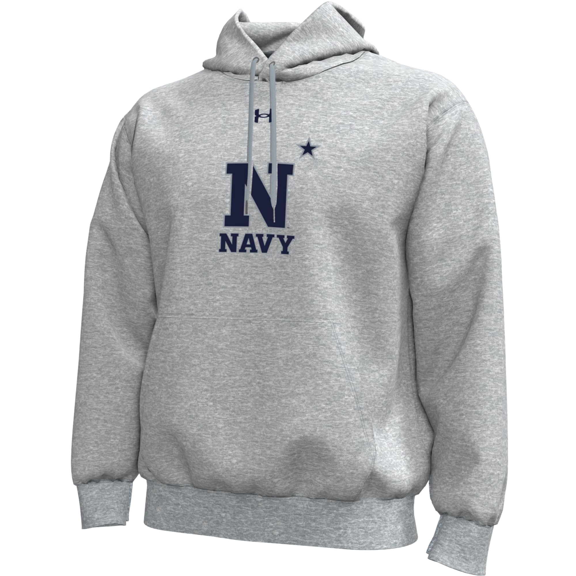 Sweat à capuche Under Armour Midshipmen Core Icon en polaire gris chiné et marine pour homme