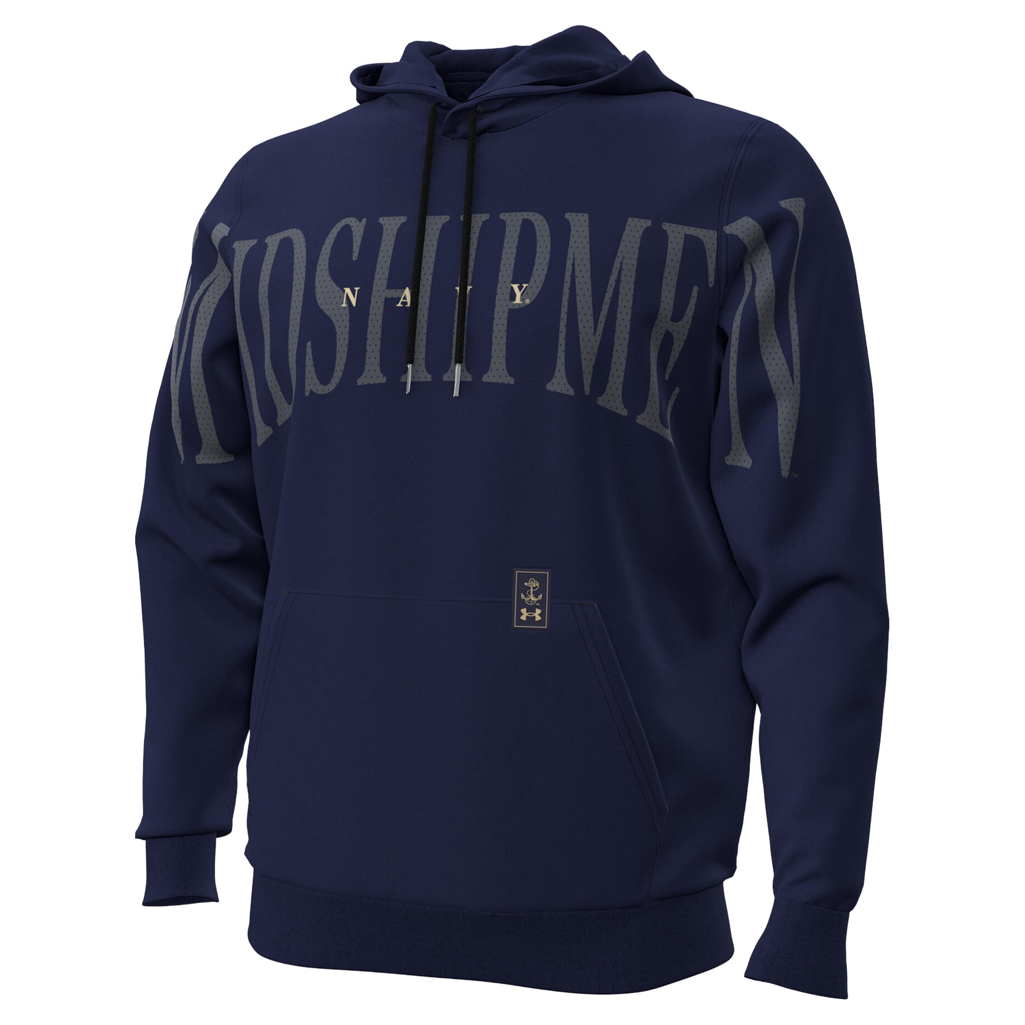 Sweat à capuche en polaire Under Armour Navy Midshipmen 2026 Sideline Overlay Icon pour homme