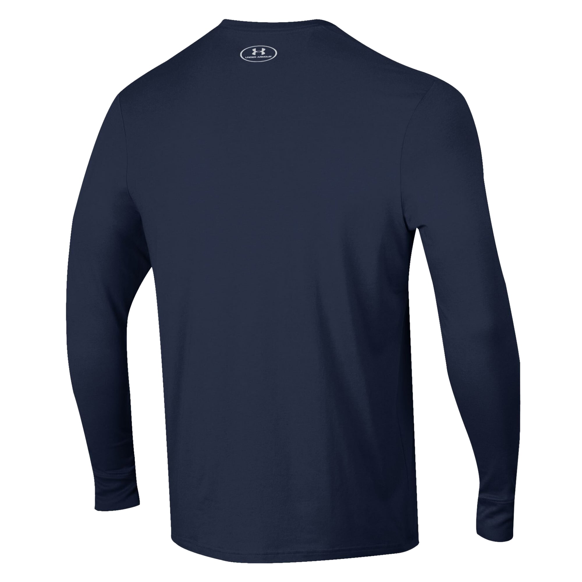 Men's Under Armour Navy Midshipmen 2026 Sideline Performance Cotton Long Sleeve T-Shirt