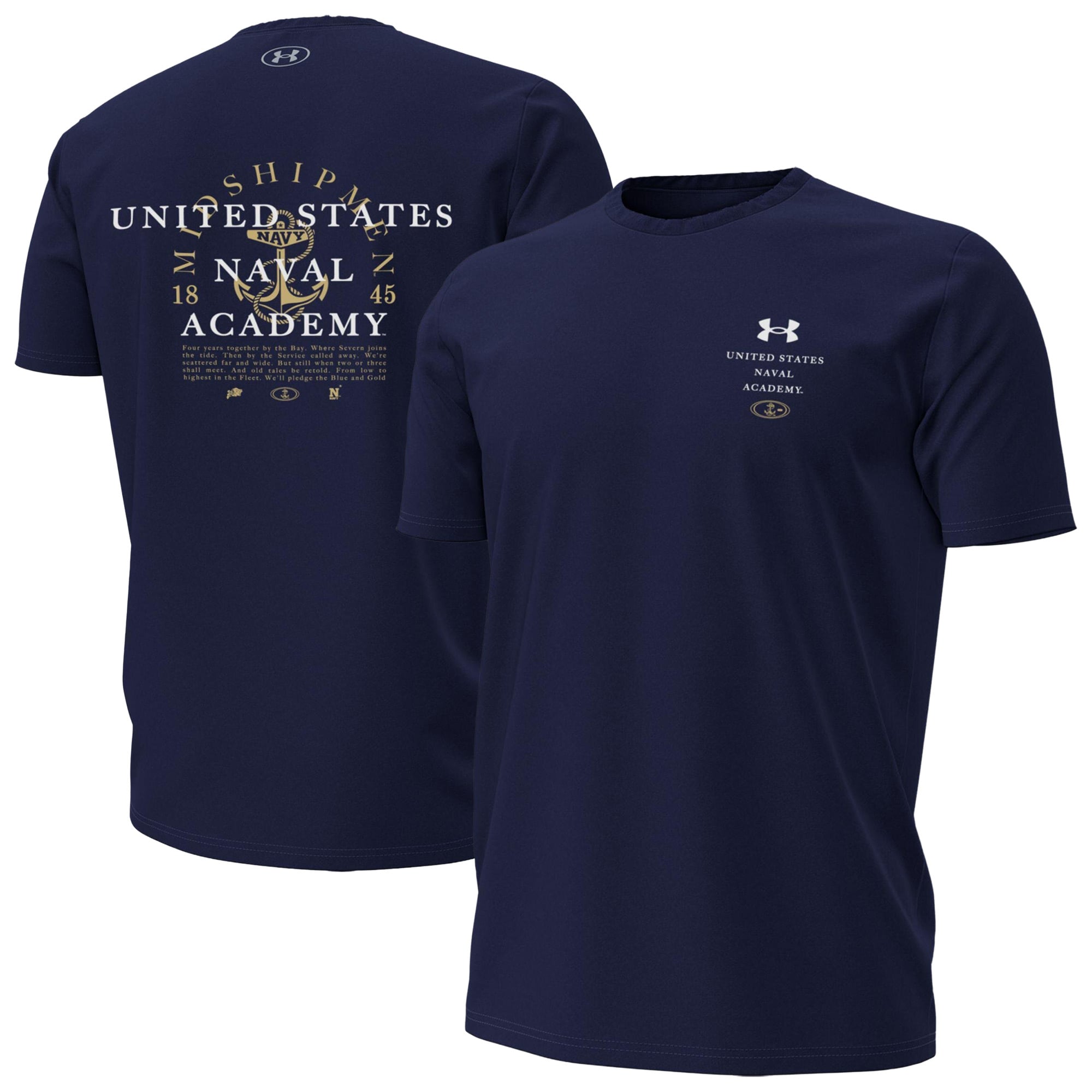 Men's Under Armour Navy Midshipmen 2026 Sideline Performance T-Shirt
