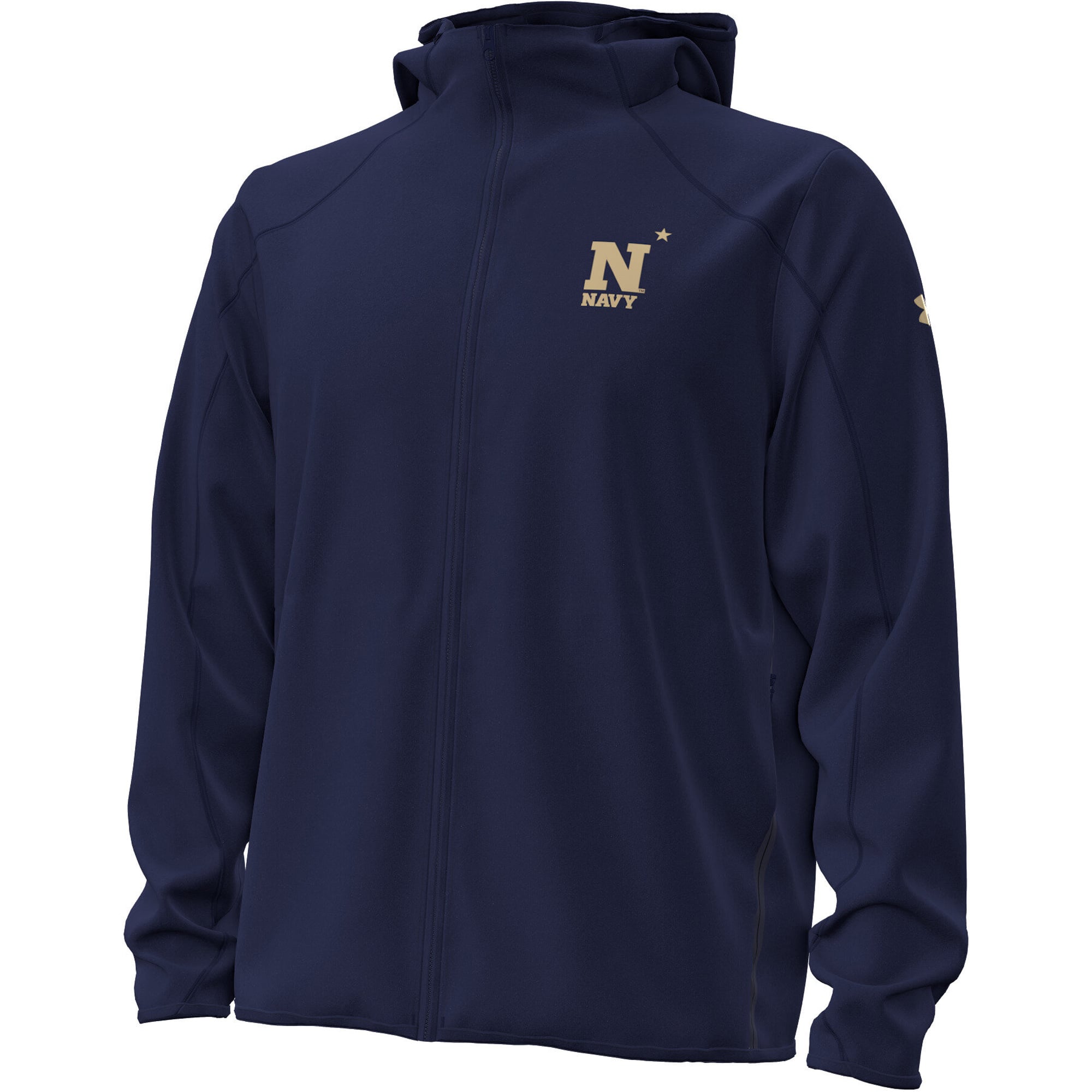 Men's Under Armour Navy Midshipmen 2026 Sideline Unstoppable Fleece Full-Zip Jacket