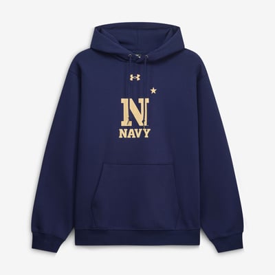  Navy Midshipmen Under Armour Core Icon Fleece Pullover Hoodie - Navy