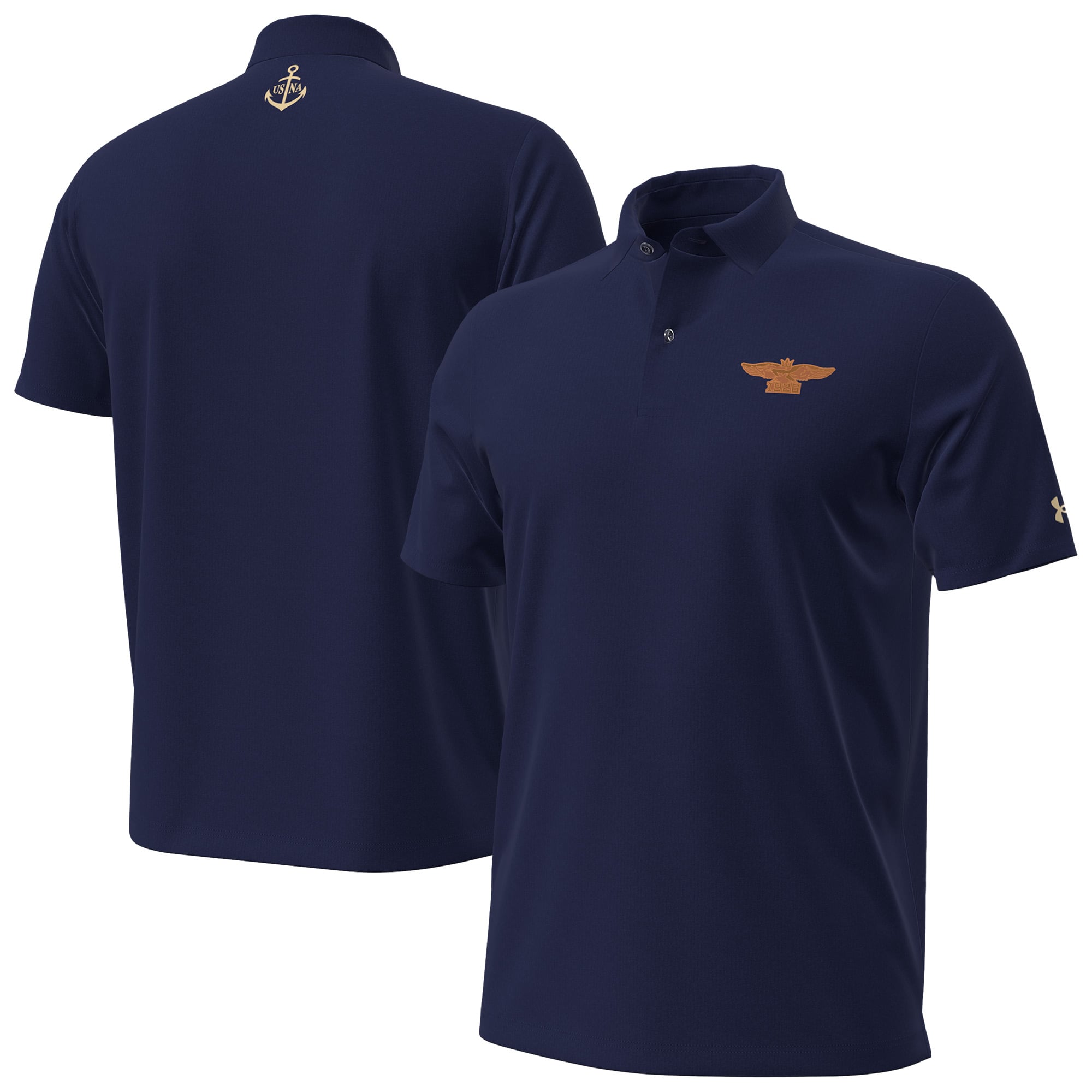Polo Under Armour Navy pour homme, édition spéciale 100e anniversaire du championnat national des aspirants de la marine