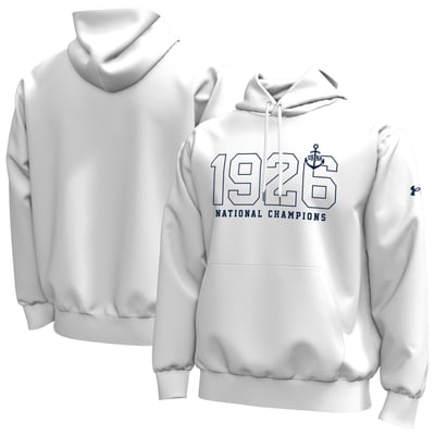 Navy Midshipmen Under Armour National Championship 100th Anniversary Icon Taped Hoodie - White