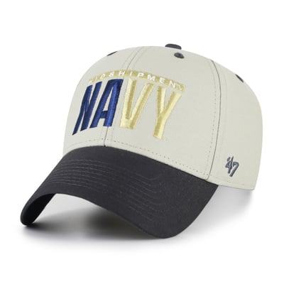 Navy Midshipmen '47 Unisex Half Block Text MVP Adjustable Hat - Gray/Black