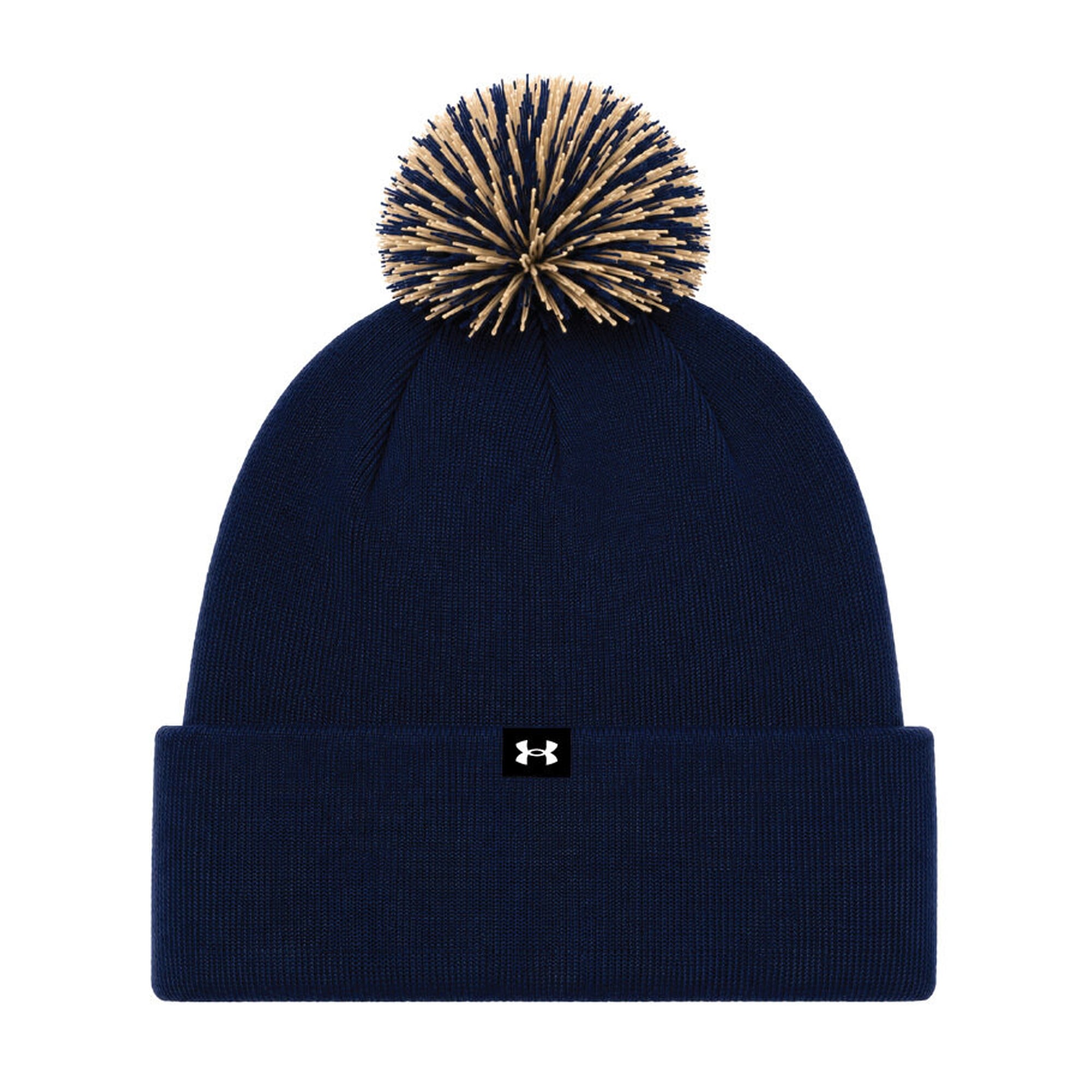 Bonnet unisexe Under Armour Navy Midshipmen à revers et pompon