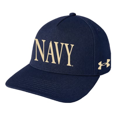 Navy Midshipmen Under Armour Unisex Blitzing Accent 5-Panel Adjustable Hat - Navy
