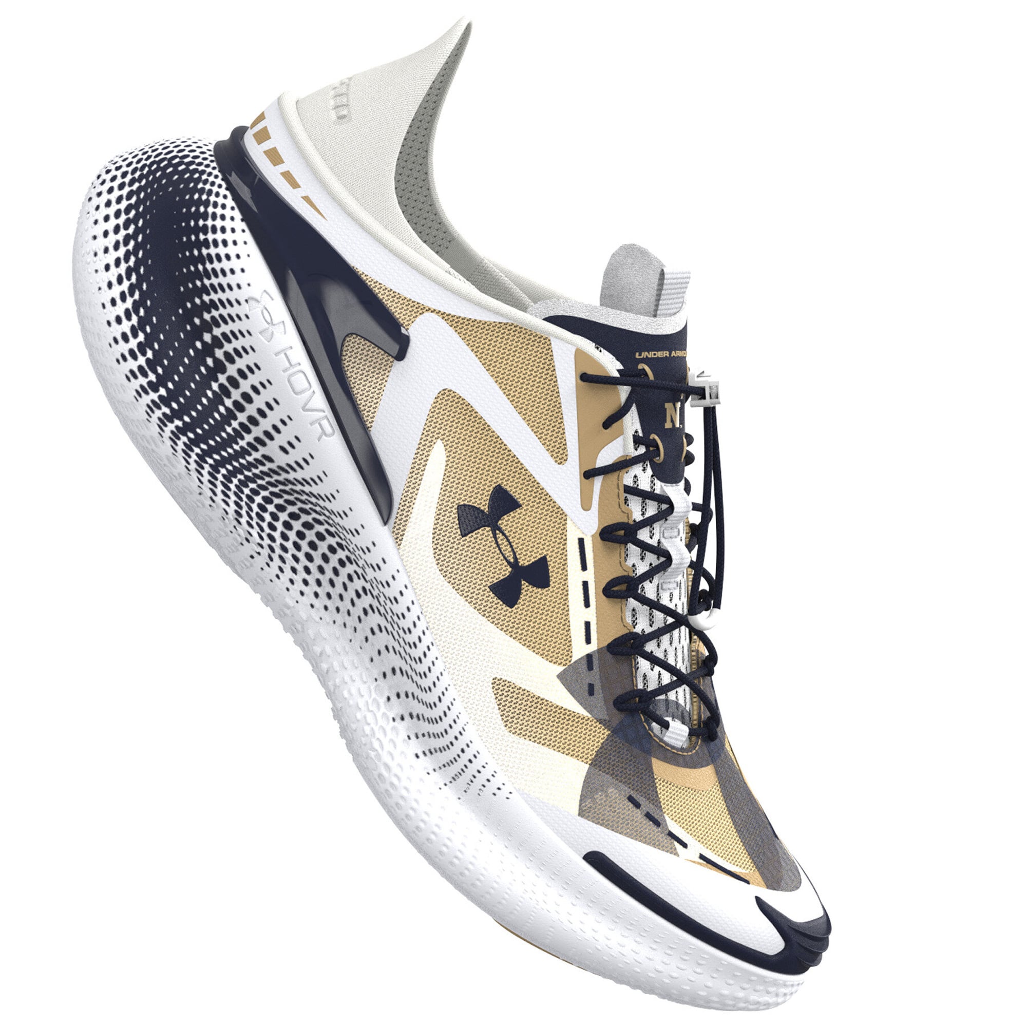 Baskets unisexes Under Armour blanches et marine Midshipmen Echo SlipSpeed ​​Team