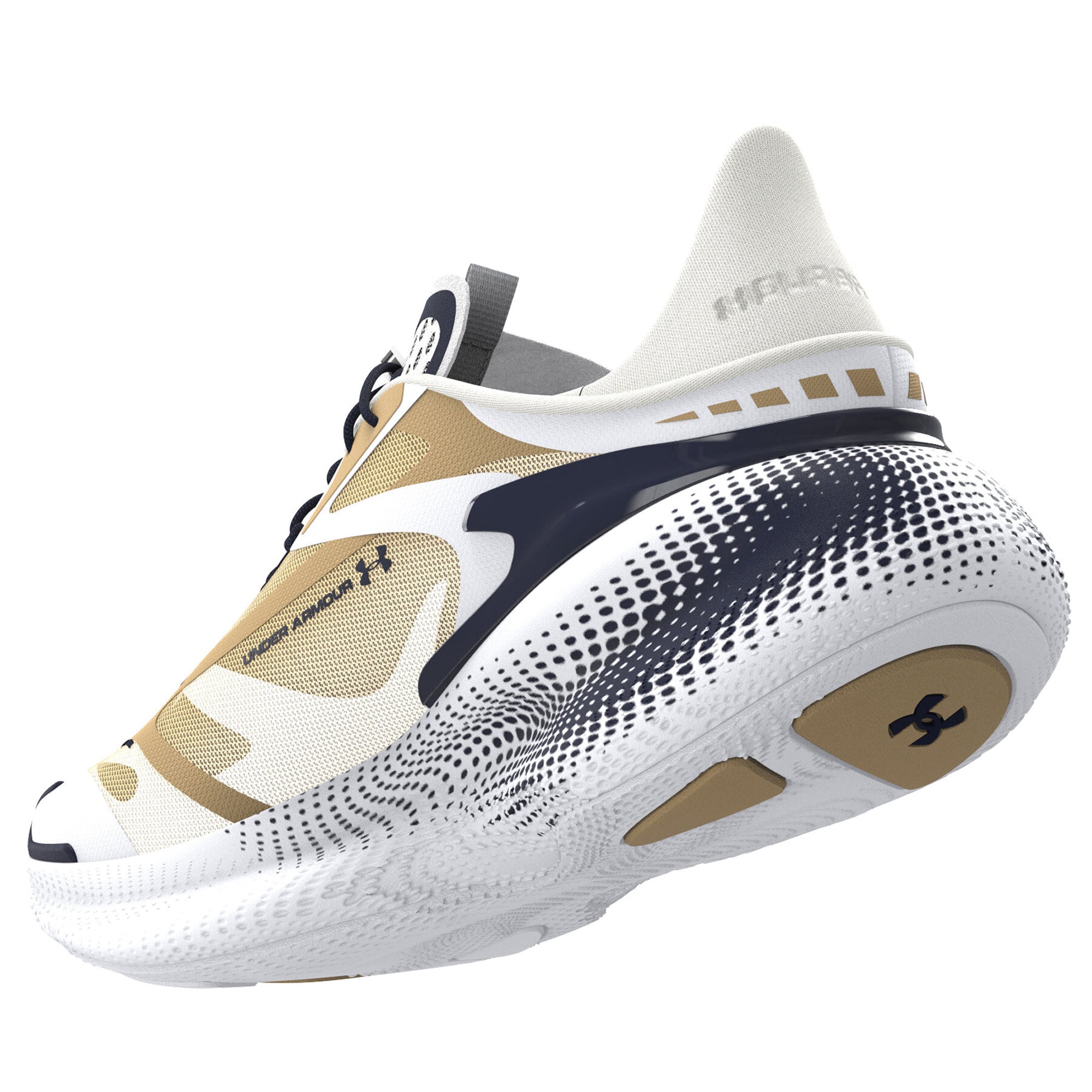 Baskets unisexes Under Armour blanches et marine Midshipmen Echo SlipSpeed ​​Team