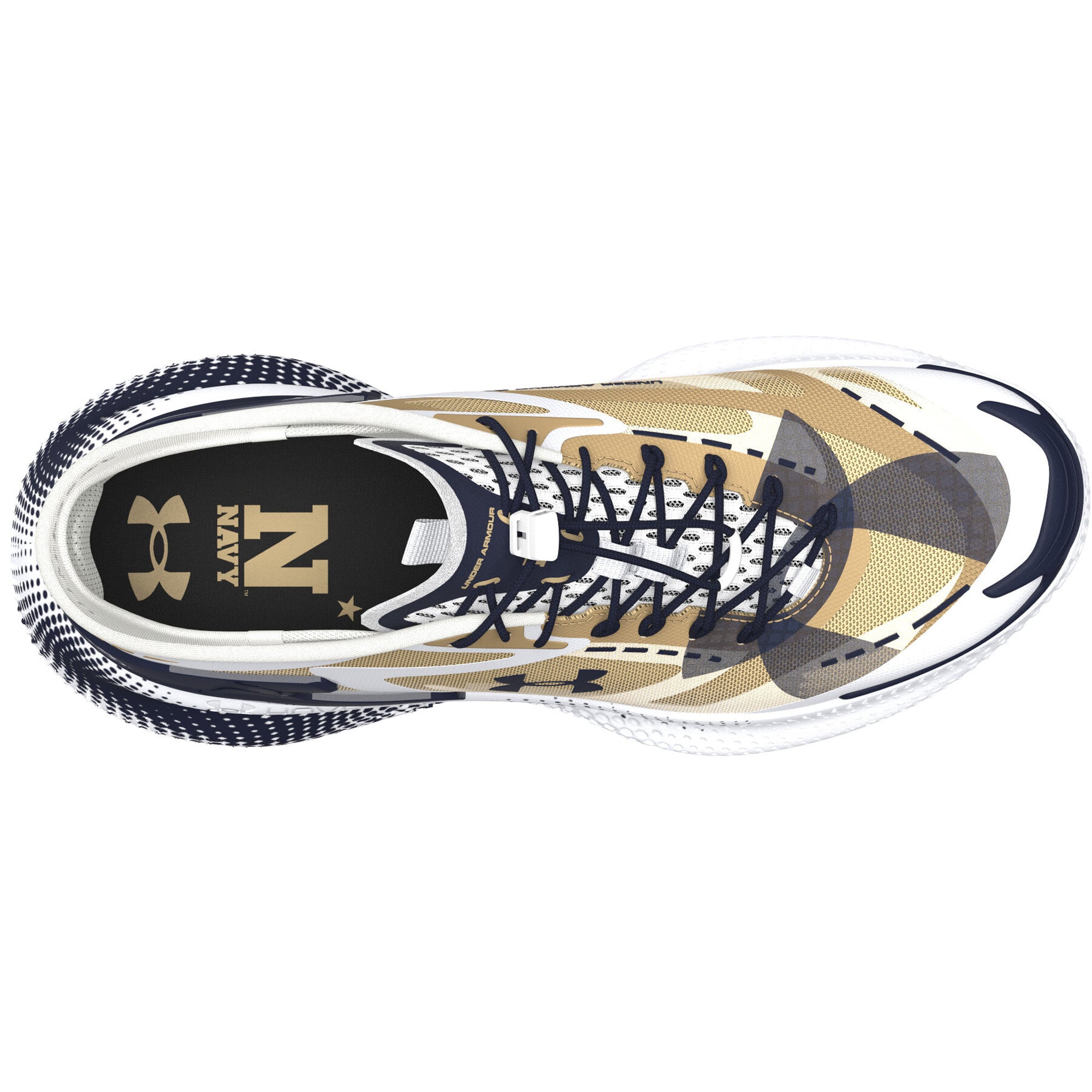 Baskets unisexes Under Armour blanches et marine Midshipmen Echo SlipSpeed ​​Team