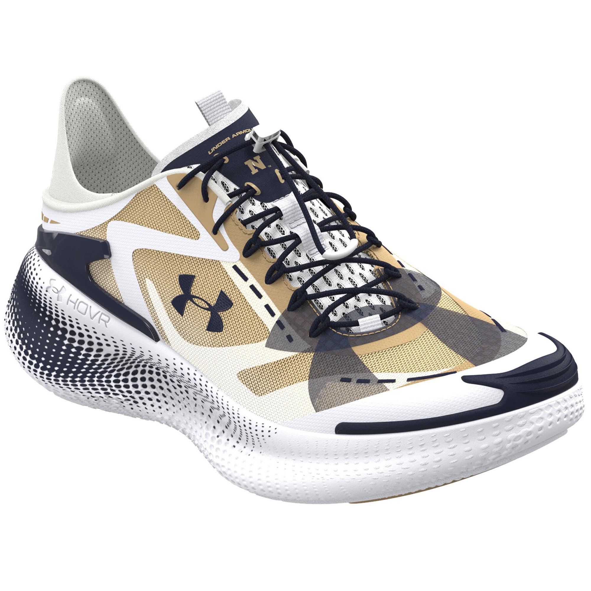 Baskets unisexes Under Armour blanches et marine Midshipmen Echo SlipSpeed ​​Team