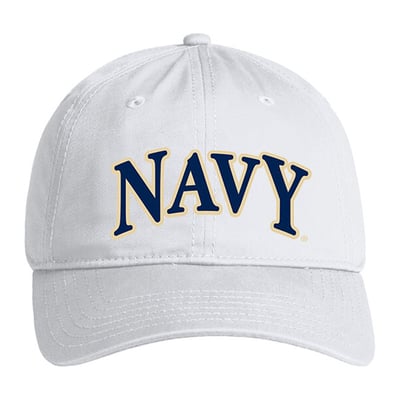  Navy Midshipmen Under Armour Unisex Washed Cotton Adjustable Hat - White