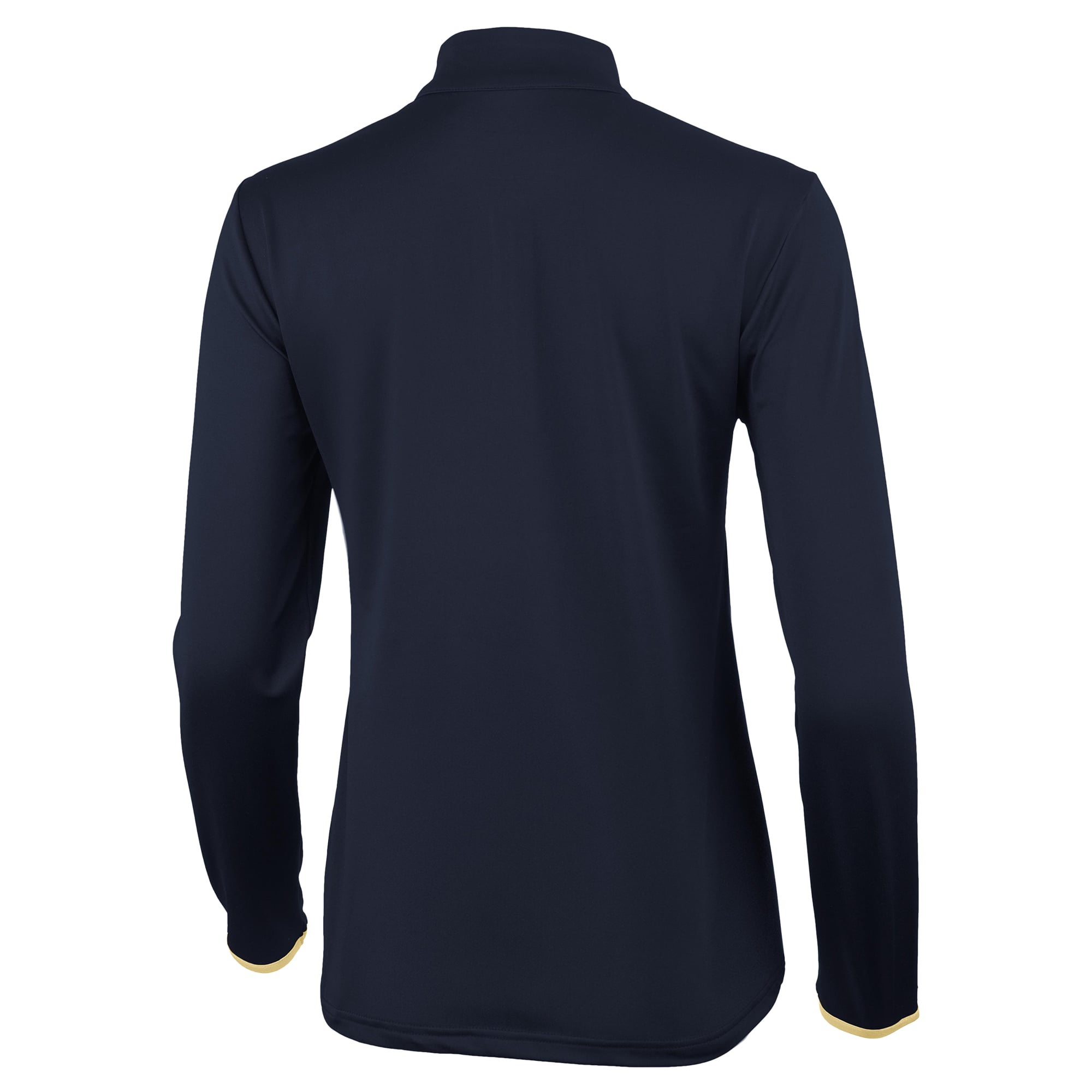 Pull à col zippé Antigua pour femme, bleu marine/or, style Midshipmen.