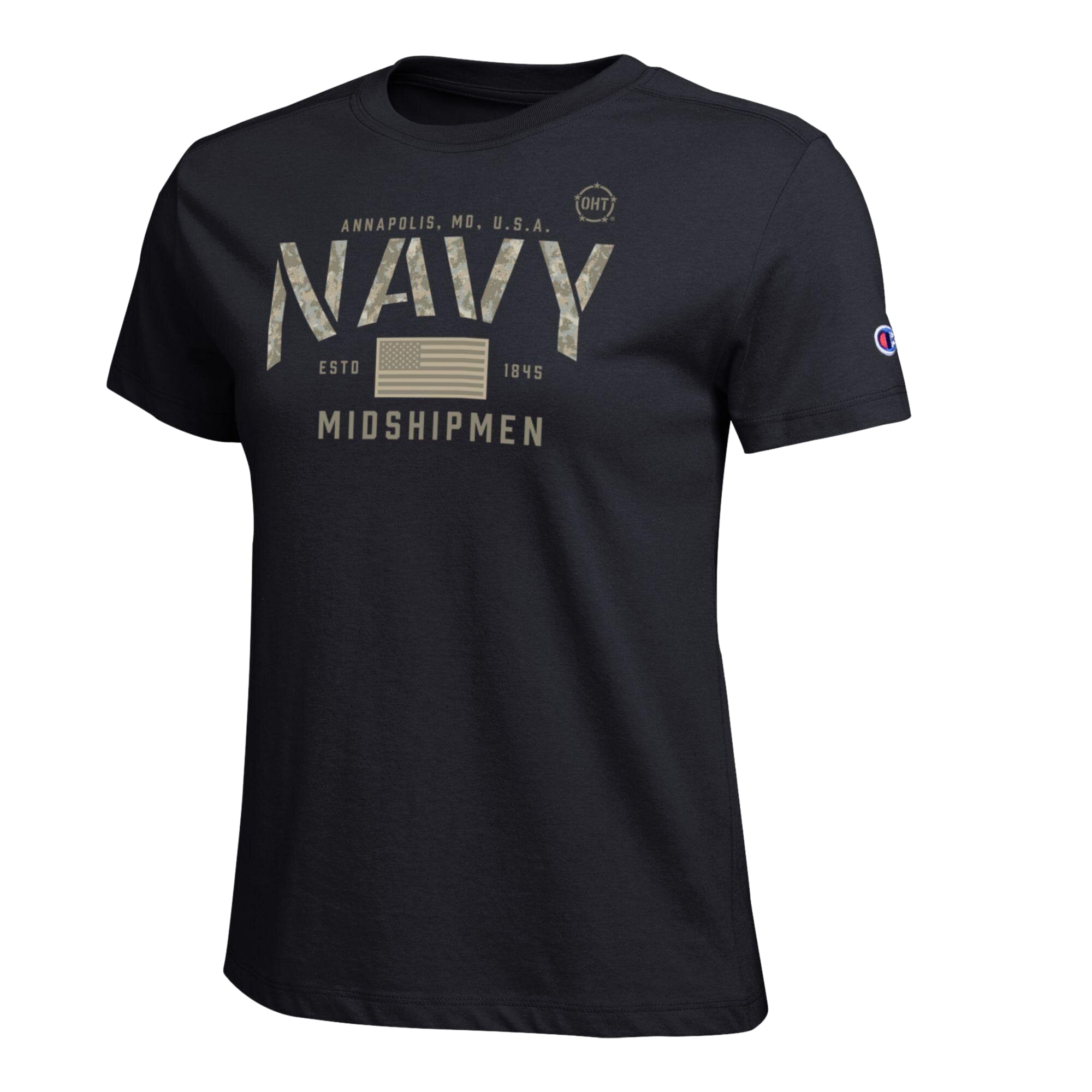 Women's Champion Black Navy Midshipmen Operation Hat Trick Core T-Shirt