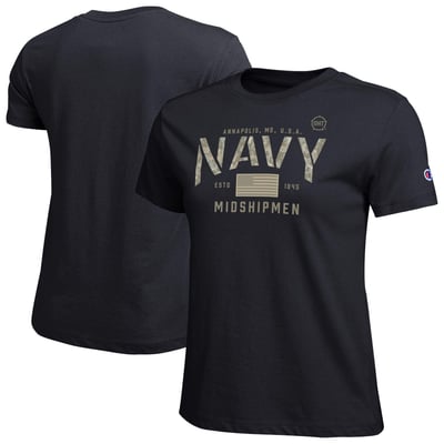  Navy Midshipmen Champion Women's Operation Hat Trick Core T-Shirt - Black