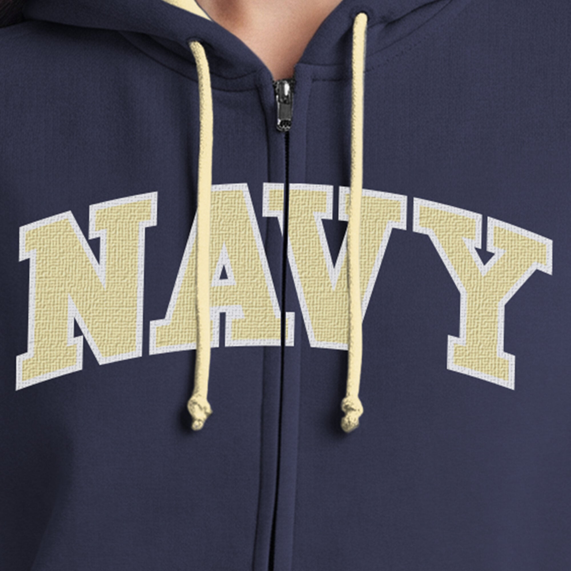 Sweat à capuche zippé en polaire Champion Navy Midshipmen Arch pour femme