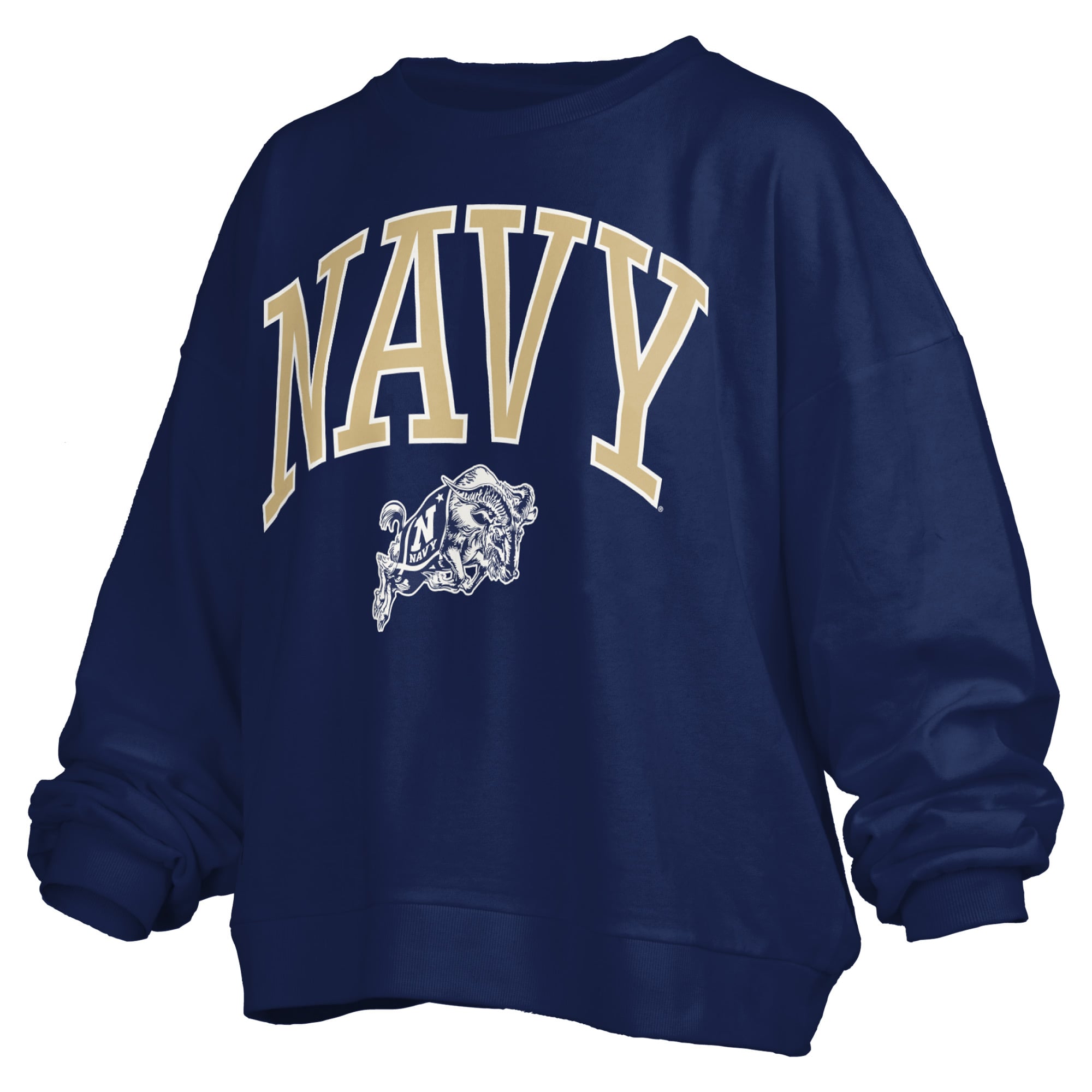 Sweat-shirt polaire surdimensionné Pressbox Navy Midshipmen Janise avec logo sur l'arche, pour femme