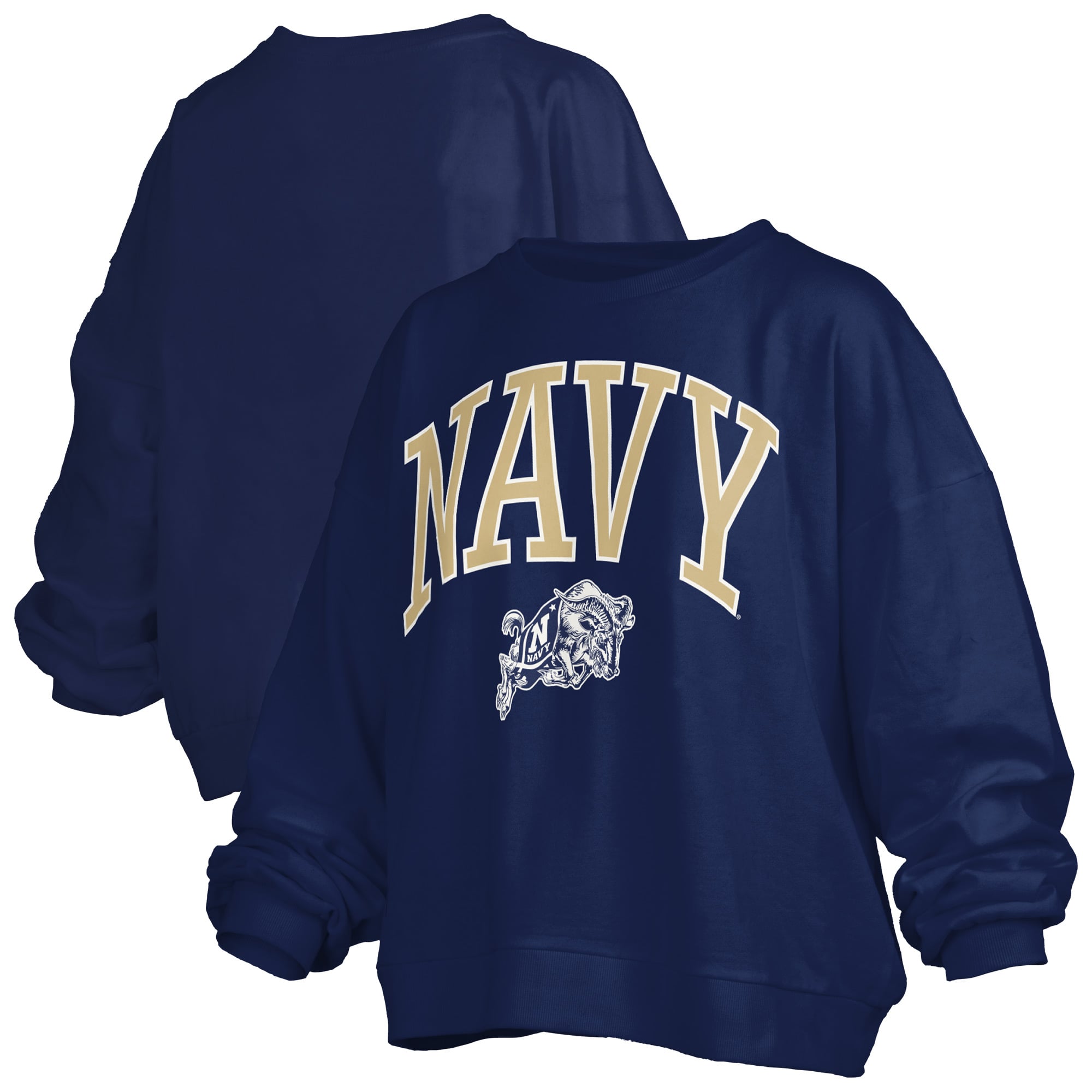Sweat-shirt polaire surdimensionné Pressbox Navy Midshipmen Janise avec logo sur l'arche, pour femme