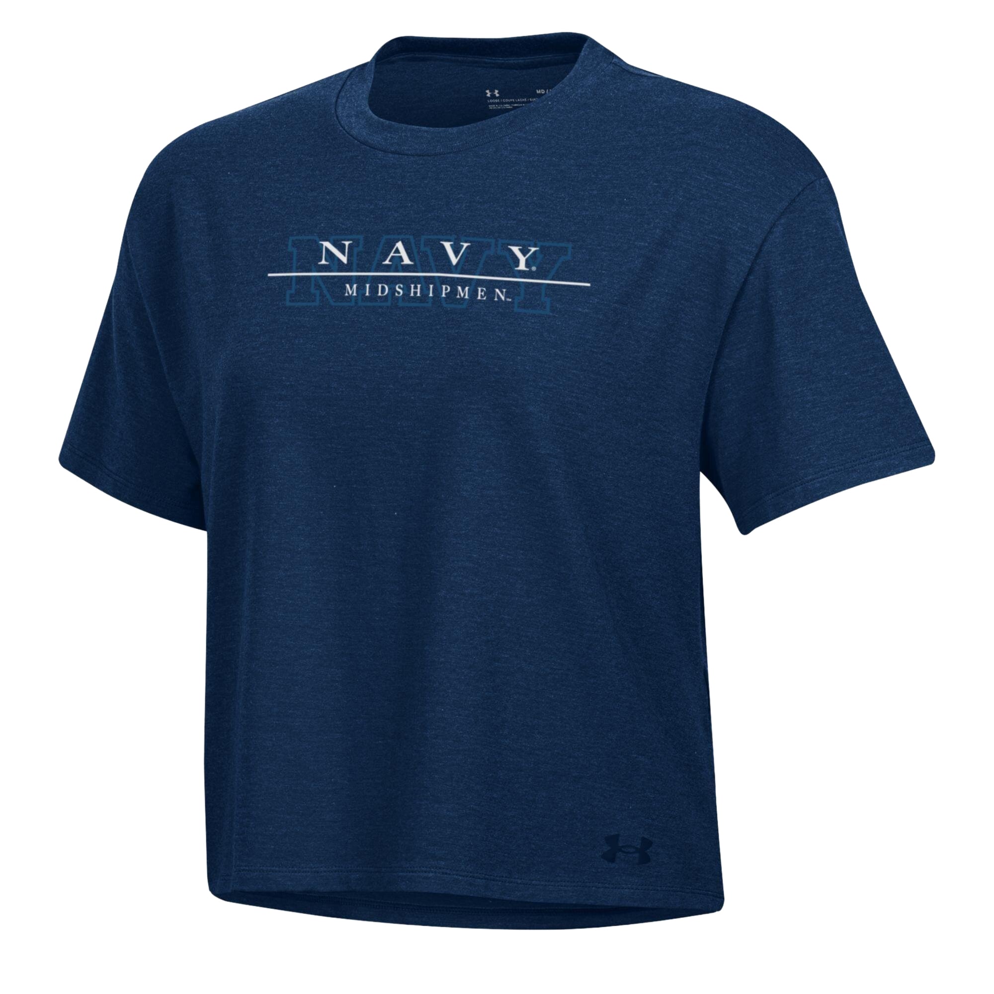 Women's Under Armour  Navy Midshipmen Boxy Icon T-Shirt