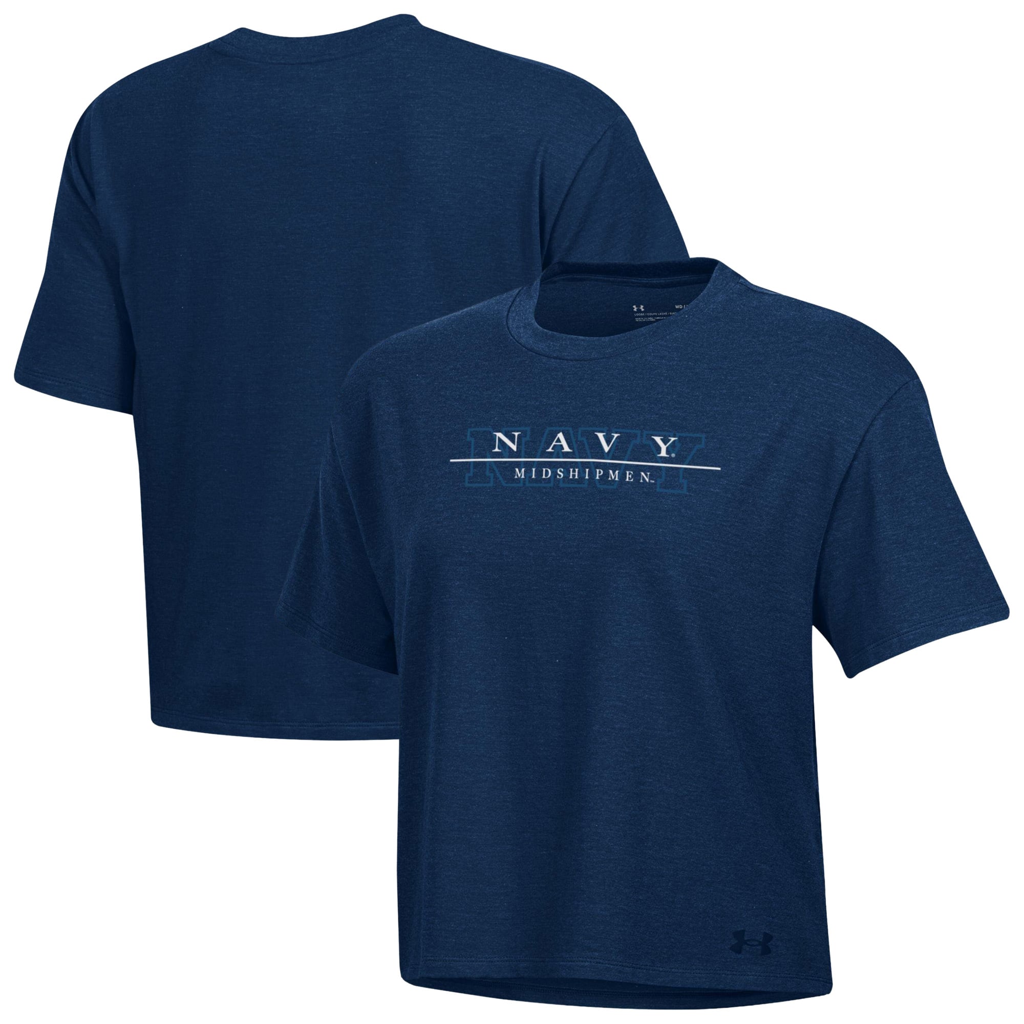 Women's Under Armour  Navy Midshipmen Boxy Icon T-Shirt