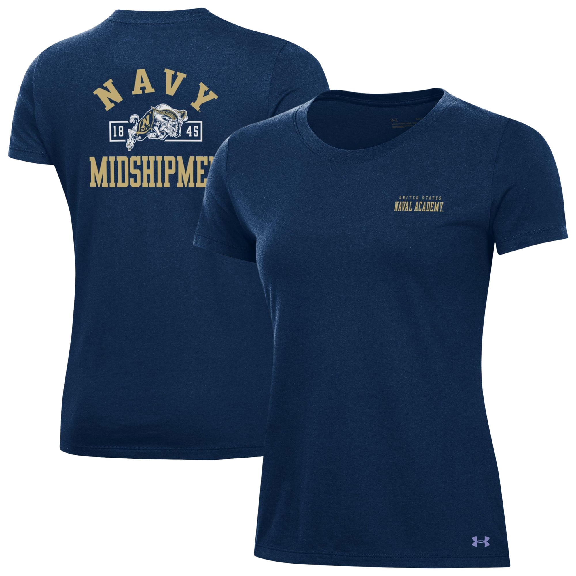 Women's Under Armour Navy Midshipmen Performance Cotton T-Shirt