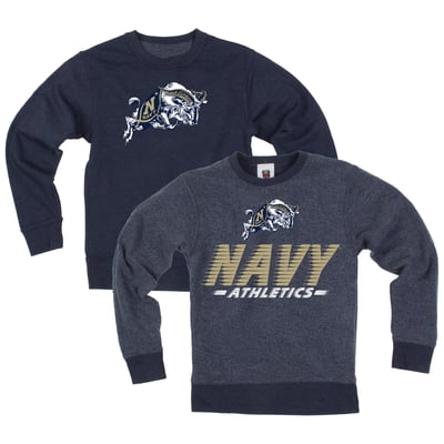  Navy Midshipmen Wes & Willy Youth Reversible Sweatshirt - Navy