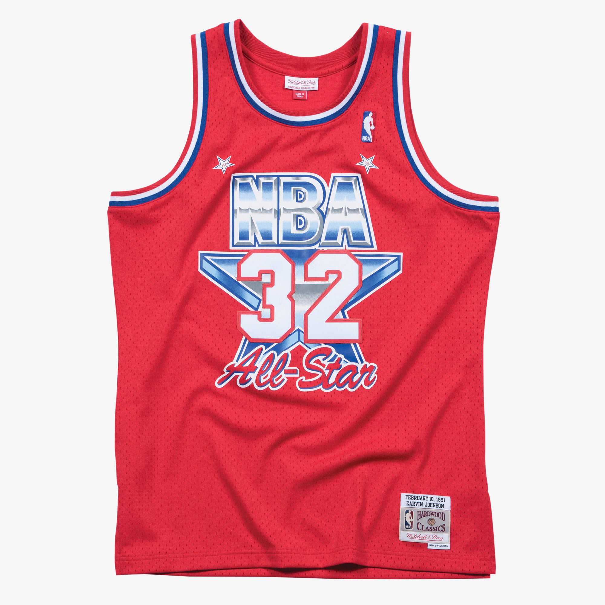 Magic Johnson 1991 NBA All-Star Game Red Swingman Player Jersey