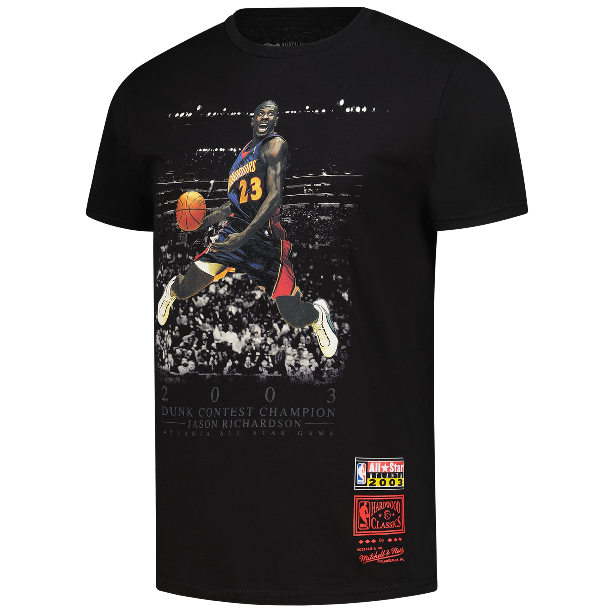T-shirt Mitchell & Ness Jason Richardson noir pour homme, champion du concours de dunks NBA All-Star Game Hardwood Classic 2003