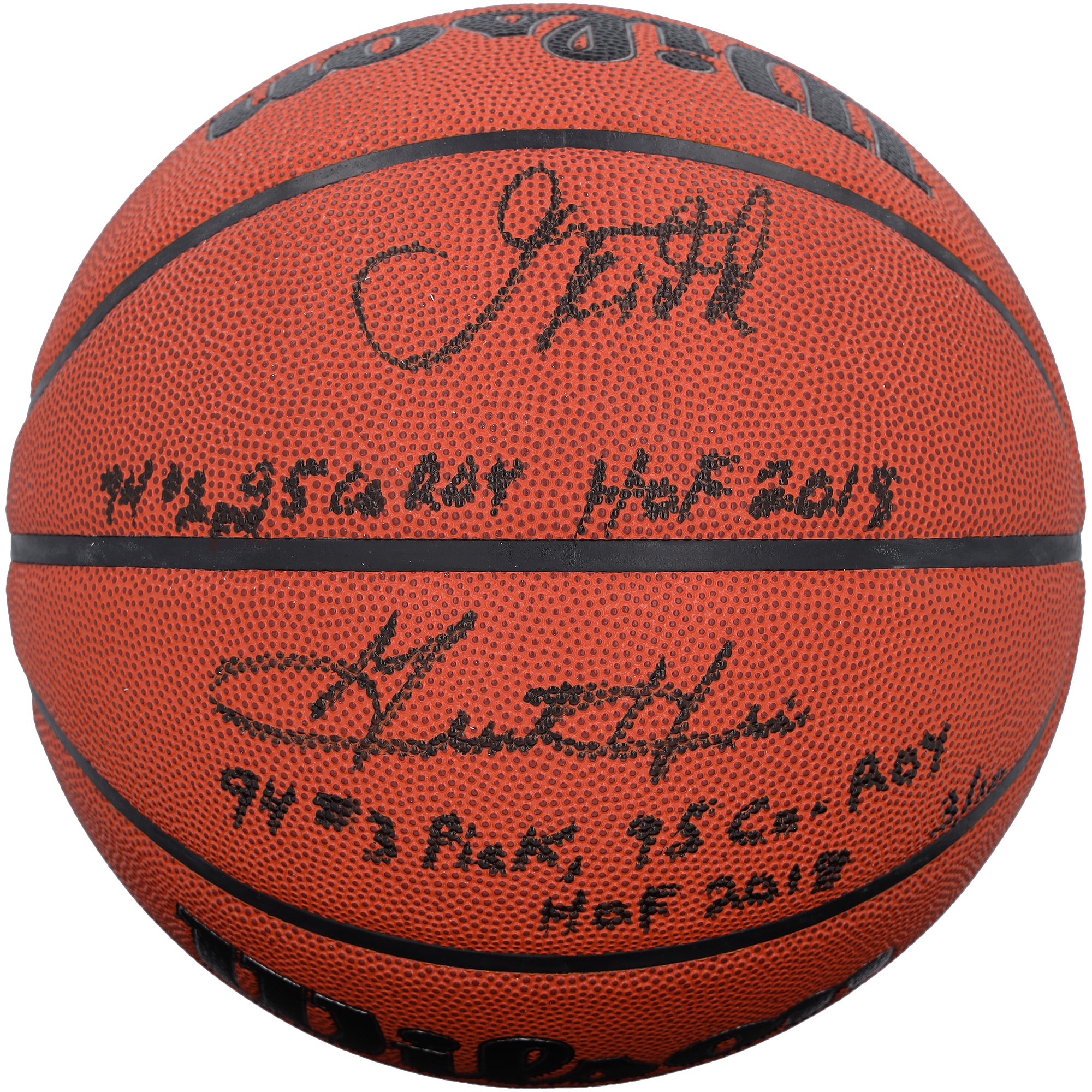 Ballon de basket-ball Wilson Authentic Series intérieur/extérieur autographié par Jason Kidd et Grant Hill, avec inscriptions multiples - Édition limitée à 10 exemplaires