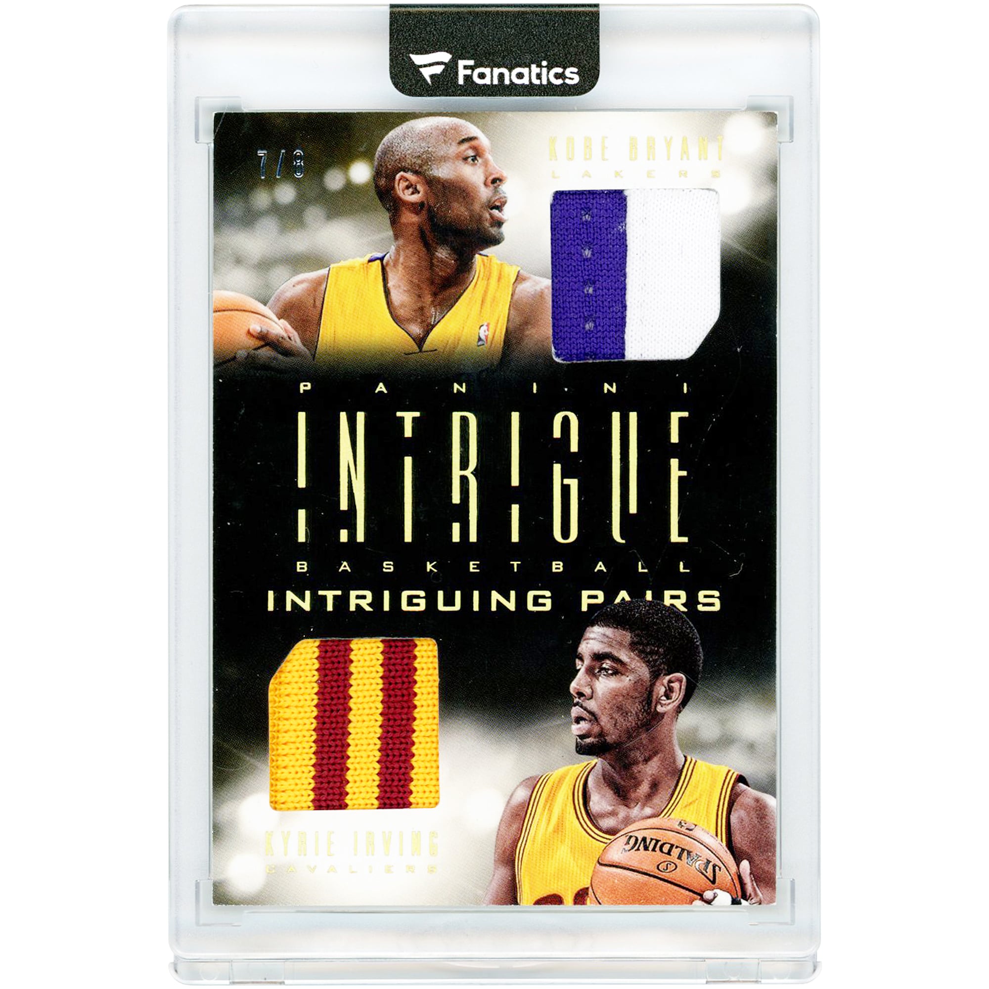 V106832 Kobe Bryant & Kyrie Irving 2013-14 Panini Intrigue Intriguing Pairs Prime Game-Worn Relic #6 #7/8 Card Kobe Bryant, Kyrie Irving UNS PAA TRADING CARDS 46209 COLTRC CG01BK1936 #13