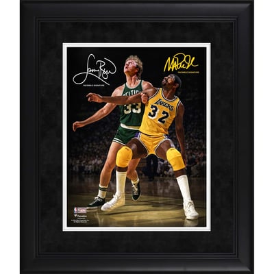 Larry Bird & Magic Johnson Facsimile Signature Fanatics Authentic Framed 11" x 14" Spotlight Photograph