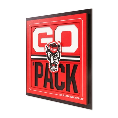 NC State Wolfpack IDNA 12" x 12" Slogan Series 3D Wall Art